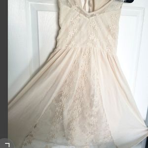 Cream fit and flare summer dress